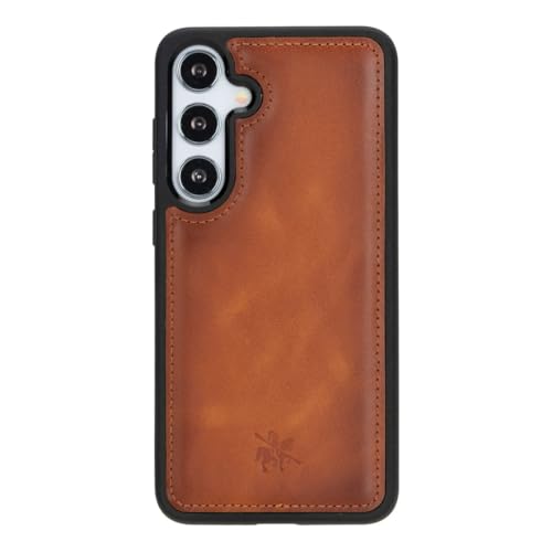 Étui Samsung S25 Plus en cuir véritable fini les rayures et bris d'écran grâce au profil antichoc