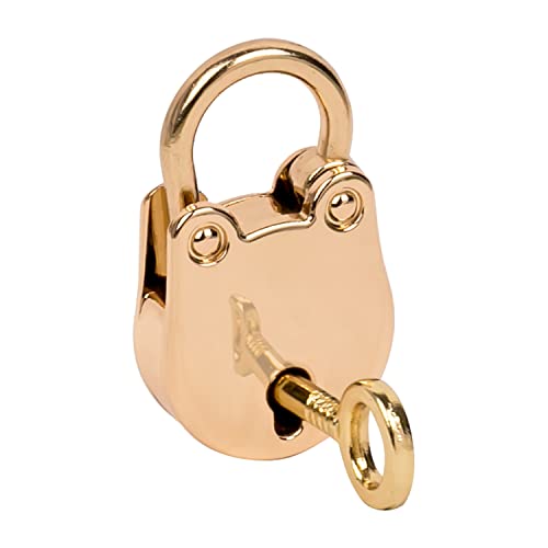 HMF Mini Decorative Padlock with Key, Gold, oval - Image 3
