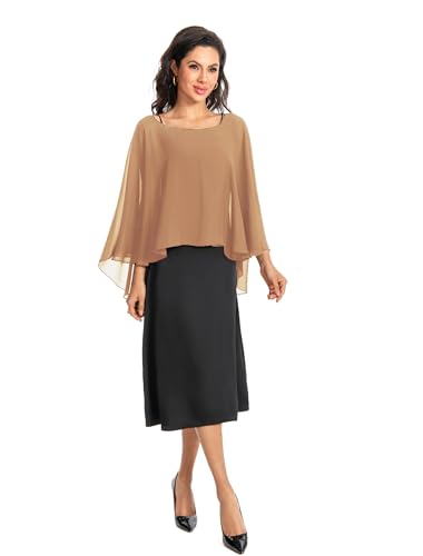 Image of Baoqiya Chiffon Capes Sheer Capelets Long Cape Poncho For Women Plus Size