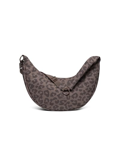Johnny Urban Crossbody Bag Damen Braun Leo - Lou Medium - Half Moon Schultertasche & Umhängetasche in Einem - Moon Bag Puffer Tasche aus Nylon & Polyester
