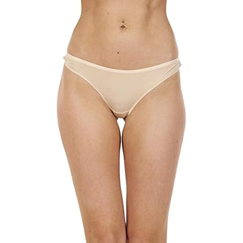 exfaMouSstore Ladies 5 Pack Multi Pack NO VPL Womens Underwear Thongs Beige Cover