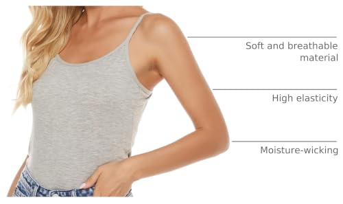 Image of BQTQ 5 Pcs Women's Camisole Tank Top Undershirt Spaghetti Strap Basic Camisoles