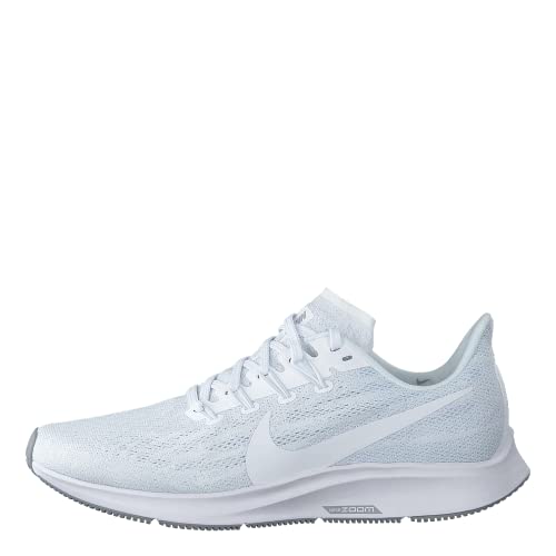 Nike Air Zoom Pegasus 36, Zapatillas de Correr Mujer, Blanco (White/White/Half Blue/Wolf Grey 100), 39 EU