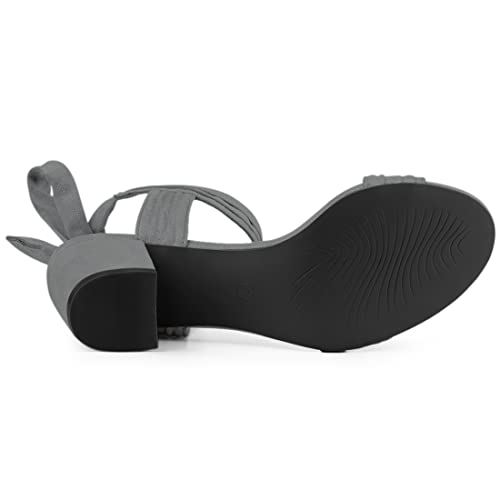 Image of Allegra K Women's Open Toe Ankle Tie Back Block Heels Sandals