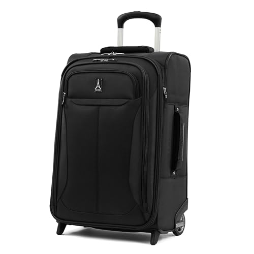 Travelpro Tourlite Softside 22" Expandable Carry-On Rollaboard (2-Wheel) Lightweight Luggage, Black Suitcase2