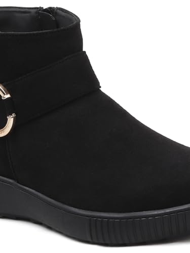 Image of ELLE Women's Buckle Accent Wedge Sole Ankle Bootie