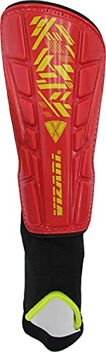 Vizari Malaga Soccer Shin Guard For Kids| Youth Soccer Shin Guard | Lightweight And Breathable Child Calf Protective Gear Soccer Equipment | Red | Small #TOP1