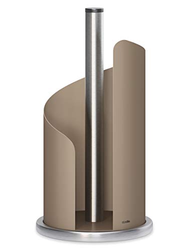 stardis Design Küchenrollenhalter Edelstahl matt H 30 Ø15 cm Rollenhalter Papierrollenhalter für Küchenrolle Halter stehend Taupe