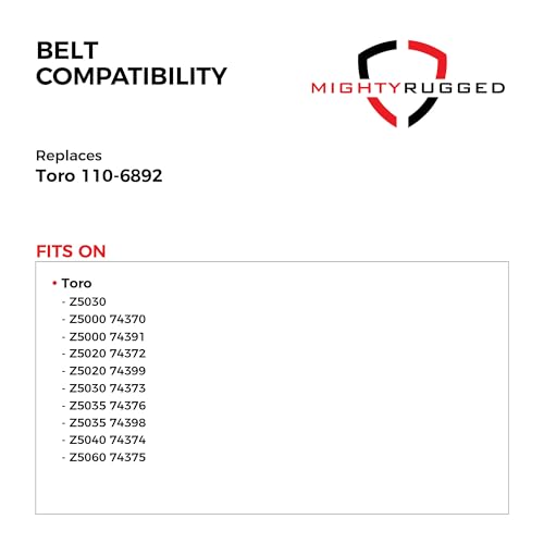 Image of 110-6892 Deck Belt Replacement for Toro, Length 140.375 inch, Heavy-Duty, Durable, Aramid Cord Belt Fits Toro TimeCutter, Precision, Zero Turn Mowers Z5000 Z5020 Z5030 Z50035 Z5040 Z5060 Z3500HLX G4020