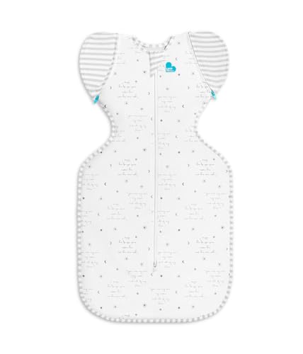 Image of Love to Dream Swaddle Up Transition Bag - Arms Up Position - Light and Ultra Breathable Cotton, Twin Zip - Zip Off Wings - Spring, Summer - Sleep Bag - 0.2TOG - You are My Grey, Medium