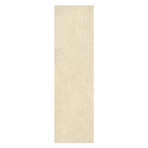 Leick Home Dagen 595975 Moderner Teppich Soft Shag Solid Beige Wohnzimmer Schlafzimmer Flächenteppich Läufer 60 x 200 cm Cover