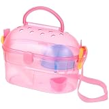 Abaodam Tragbare Kleintier transportbox mit Futterspender und Badewanne Atmungsaktives Außengehege für Hamster Chinchilla Meerschweinchen Eichhörnchen Igel Robustes Praktisches