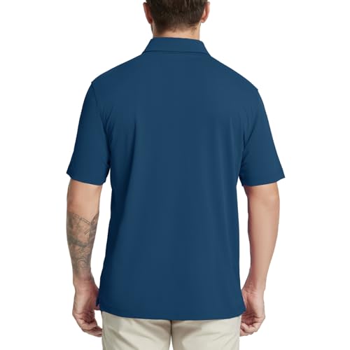 Rouen Golf Shirts for Men Dry Fit Performance Short Sleeve Moisture Wicking Plain Pique Casual Sports Mens Polo Shirts4