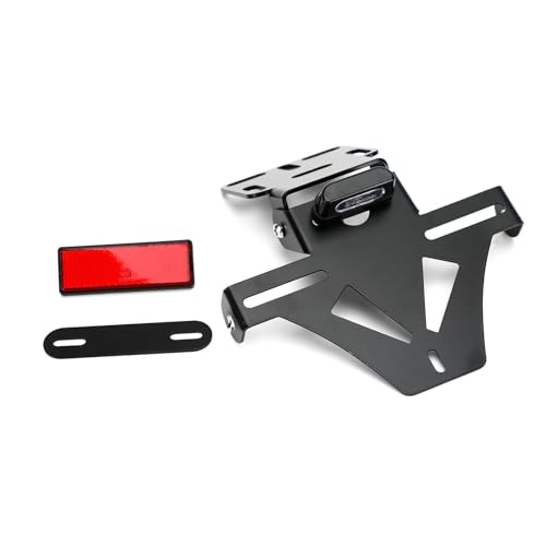 Support plaque moto universel avec cadre alu noir à angle réglable pour personnalisation custom
