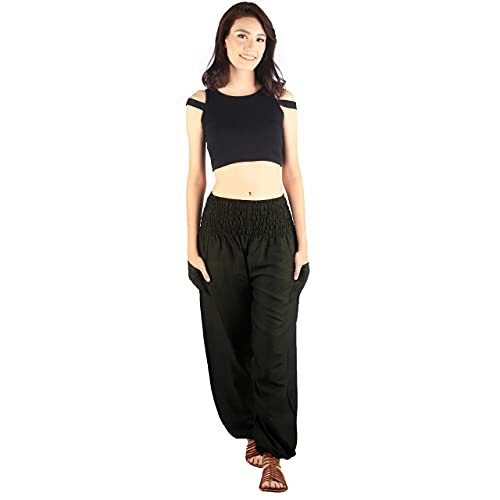 Boho Pants 2-Pocket Flowy Harem Pants Women for Yoga Travel Hippie Clothes