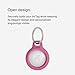 Belkin Apple AirTag Secure Holder with Key Ring - Durable, Scratch-Resistant Case with Open Face & Raised Edges - Protective AirTag Keychain Accessory for Keys, Pets, Luggage, & More - Pink