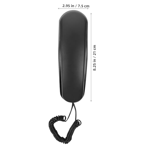 Teléfono Fijo de Pared Beavorty Negro con Auricular miniatura 2