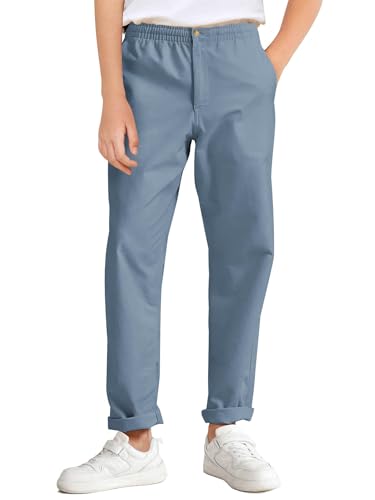 Image of Haloumoning Boys School Uniform Chino Pants Kids Twill Pants 5-14 Years