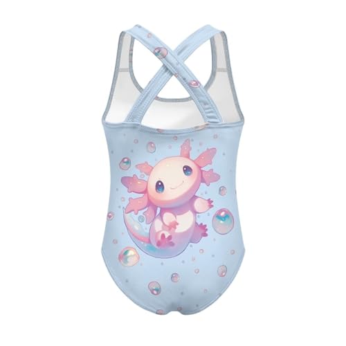Image of Girls One Piece Swimsuits Summer Quick Dry Crewneck Beach Bathing Suit Cross Shoulder Strap Swimwear 5-14 Years