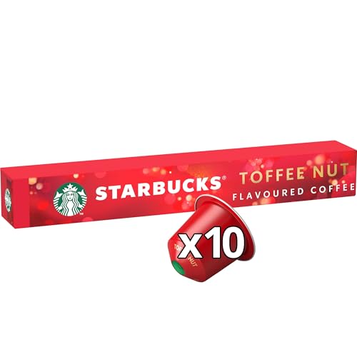 STARBUCKS Toffee Nut Flavoured Coffee by Nespresso, Blonde Roast, Coffee Capsules 6 x 10 (60 Capsules)