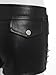 Lpdshaa Women's Fashionable PU Leather Hot Pants Rivets Belt Slim Fit Short Bottoms Black A Medium