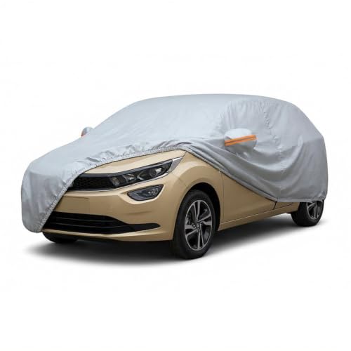 Image of myTVS 100% Waterproof Car Body Cover for Tata Altroz - Custom-Fit, Double-Layer, UV & Dust Proof, Mirror Pockets & Elastic Clip Lock (CSK 4)