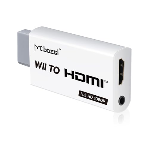 Mcbazel Wii a HDMI Converter, Convertidor de Adaptador Wii HDMI de Video Full HD 1080P con Audio de 3.5mm