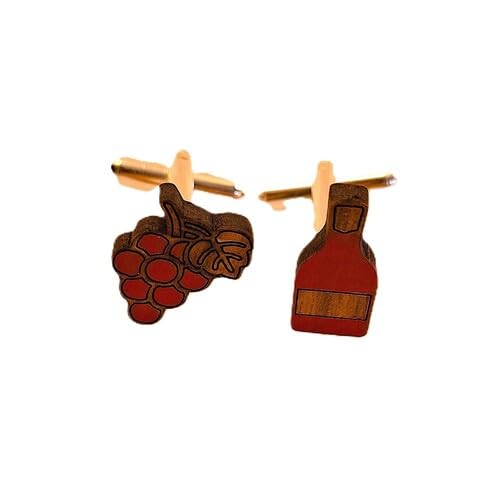 Sastree Gemelos Vino Originales Hombre | Edición Limitada Sas365 (Solo 365 Unidades) | Madera Sostenible Pintados a Mano | Detalle Amantes del Vino y Sommelier Elegante (Rojo)