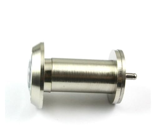 Mirilla para puerta con cobertura, metal tono cepillado, ángulo de visión de 220 grados, para puertas de 35-55mm miniatura 3