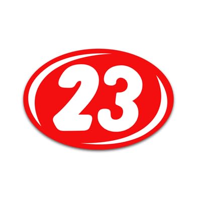 Bold Year Model Signs Black and Chartreuse, Oval, Adhesive Windshield Year Model Sign, Durable, Waterproof Vinyl EZ-Line EZ226 (White Red, 2023)