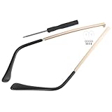 QUMIIRITY Patillas de Repuesto para Gafas de Metal Dorado 1 Par para Reparación de Gafas de Sol y Lectura Accesorios Resistentes para Templetes Compatibles Mayoría de Monturas Uso