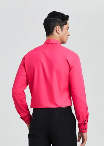 Image of HISDERN Mens Dress Shirt with Tie Pocket Square Set Classic Button Down Shirt Matching Tie Long Sleeve Shirts