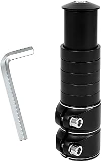 Jubaopen Bike Stem Riser Extender Black Bike Handlebar Riser Bike Stem Adapter Bicycle Bike Fork Stem Extender Aluminum Alloy Handlebar Riser for Bicycle Cycling Mountain Bike MTB