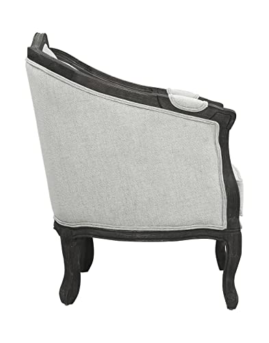 Sillón tapizado gris con respaldo capitoné marrón miniatura 5