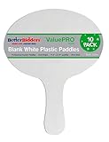 Better Bidders Plastic Paddles, Blank, 3.5mm Thick (Very Rigid), White (10 Pack, Oval), Q=10 1-Piece Hand Fans, (