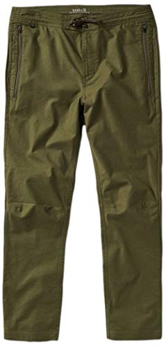 Roark Mens Layover Pants 2.0, Evolved Slim Straight Fit, Military, 28