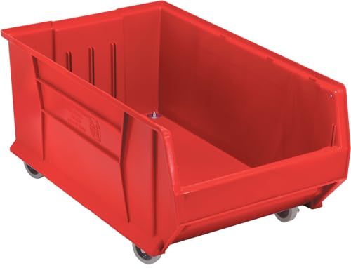 Image of FSE 373-QUS985MOBRD Hulk 30 inch Container, Mobile, 29-7 /8 inchL x 18-1 /4 inchW x 15 inchH, high Impact Stackable, autoclavable up to 250F, red