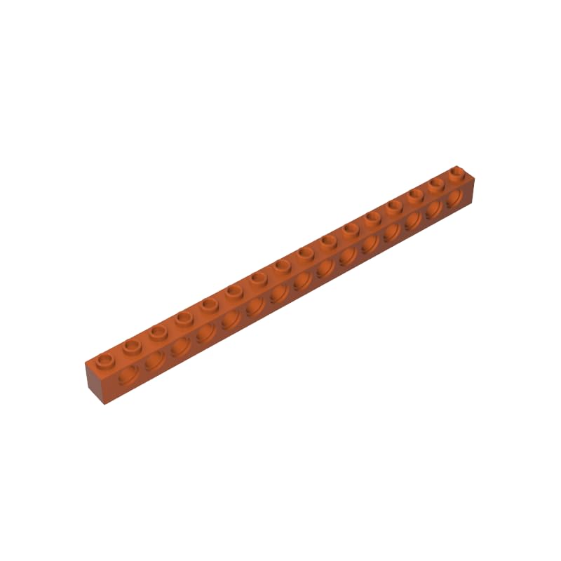 Gobricks 3703 Technology Brick Technic Brick 1x16 [15 Holes] 10 Pieces GDS-630 Compatible with Lego Building Blocks Color:Dark Orange 38 — image 1