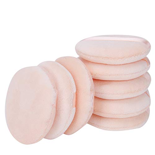 Senkary 8 Pack Soft Makeup Powder Puffs 2.36 Inch for Compacts, Loose Powder, Face Powder, Beige