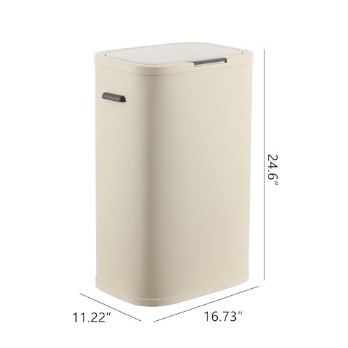 Caneca de Basura Metálica 14.5 Galones Beige miniatura 4