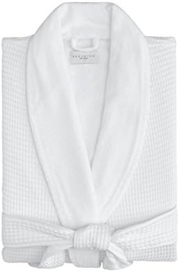 Kassatex Hotel Waffle Terry Robe, Large/X-Large, White