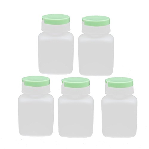 Aexit 5 Pcs gauge 90mL Capacity Empty Plastic PET Bottle w Light-green Metal Cap