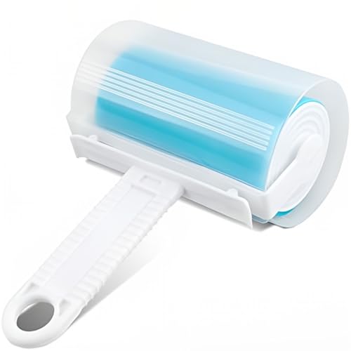 Cisixin Rouleaux Brosse adhésive, Peluches Rouleau Lavable et réutilisable pour Brosse adhésive pour Poils d'animaux (Bleu)