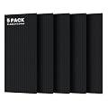 5 Pack Acoustic Panels, 47.2 x 23.6 x 0.35 Inch Sound Proof Panels for Walls, Premium Wall Sound Absorbing Panels, Decorative Sound Dampening Panels for Media Room, Office and Studio,Black