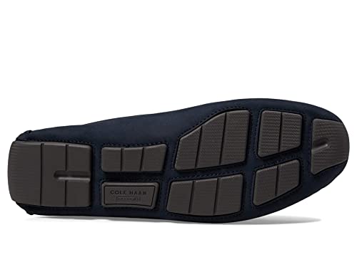 Image of Cole Haan Men's Grand Laser Driver Penny Loafers, Navy Ink Nubuck /Pavement, 9.5-W US