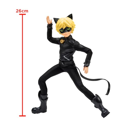 BANDAI - Miraculous Ladybug - Mannequin Puppe 26 cm - Cat Noir - Offizielle Miraculous Lizenz - Gelenkige Cat Noir Puppe - Spielzeug für… – Ansicht 6