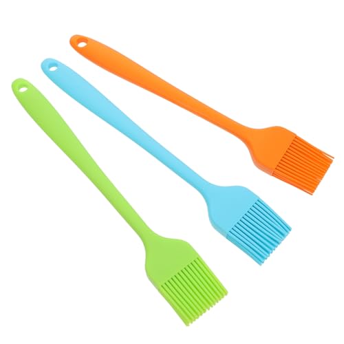 balacoo 3pcs Bbq Oil Brush Set Silicone Basting Brush for Meat Pastries Cakes Bbq Grilling Random Color