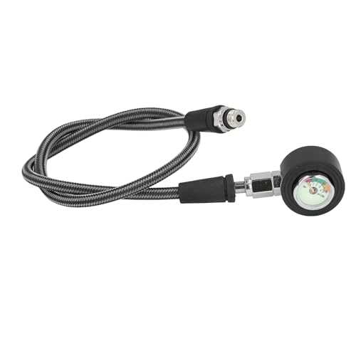Diving Pressure Gauge, Luminous Submersible Pressure with High Pressure Hose, 360 Degree Rotatable Diving Pressure for BCD Regulator, Diving Equipment (65cm)