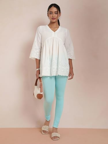 Image of TWIN BIRDS Tailored Cut and Classic Fit Super Stretchable Elastane Fabric Churidar Leggings for Women