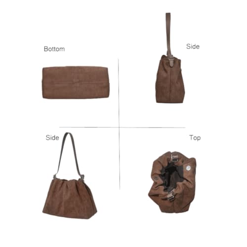 Bolso Tote de gamuza para mujer con cordón y asa miniatura 5